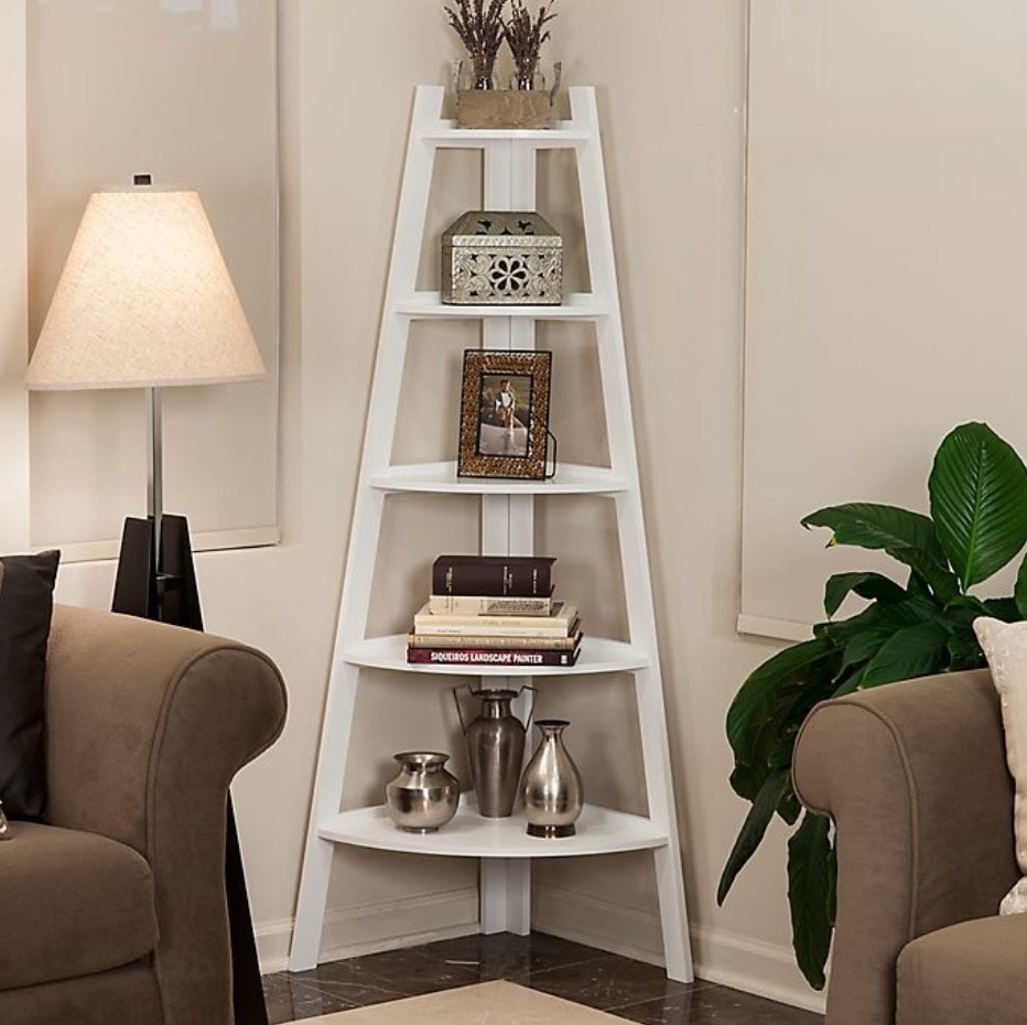 White Rounded Ladder Shelf