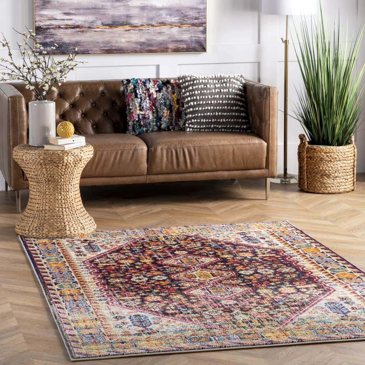 25 Gorgeous Rugs That Go With Brown Couches, Area Rugs That Go With Brown Leather Furniture