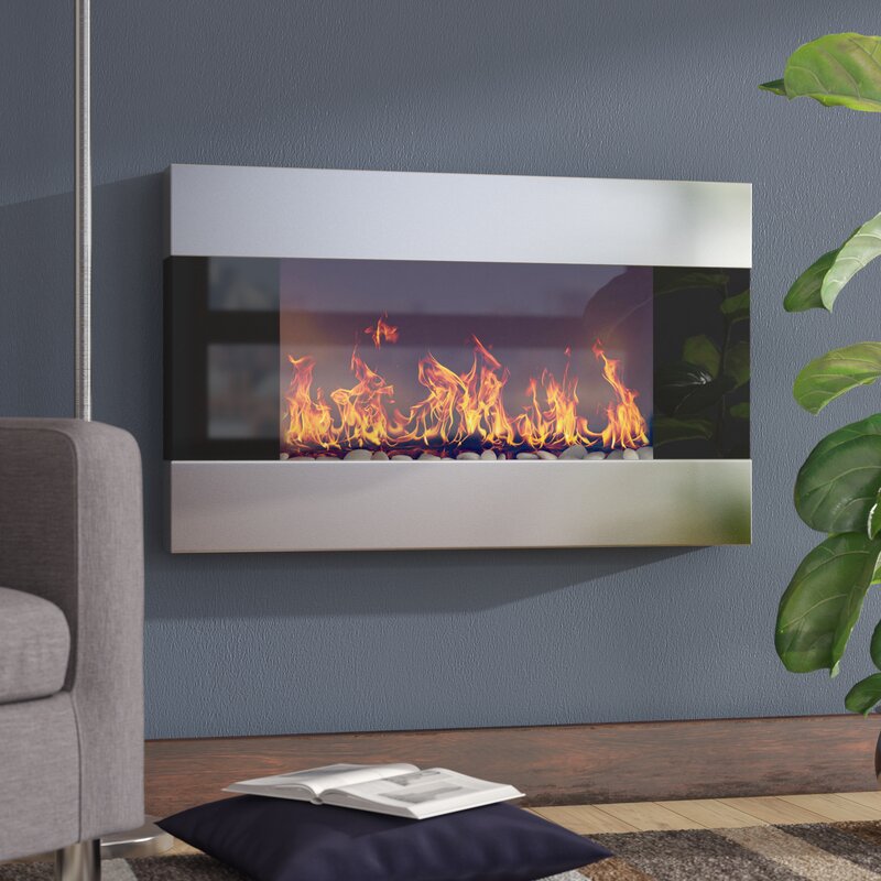 20 Get Modern with a Wall Mounted Glass Fireplace