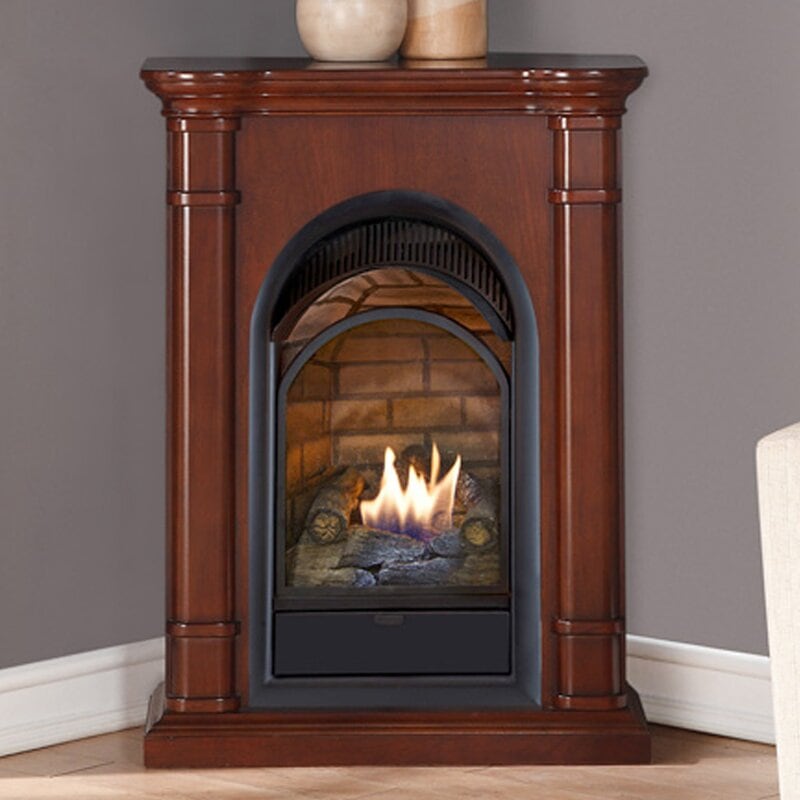 32 A Wooden Corner Fireplace