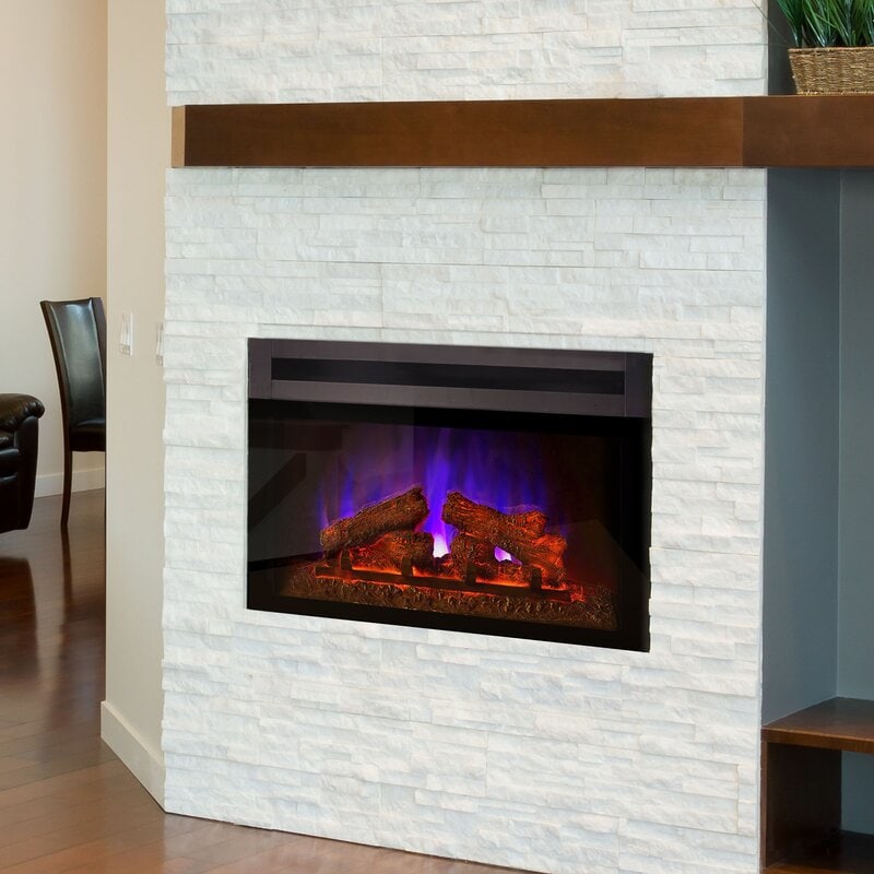 <strong>Modern Thin Veneer Stone Corner Fireplace</strong>