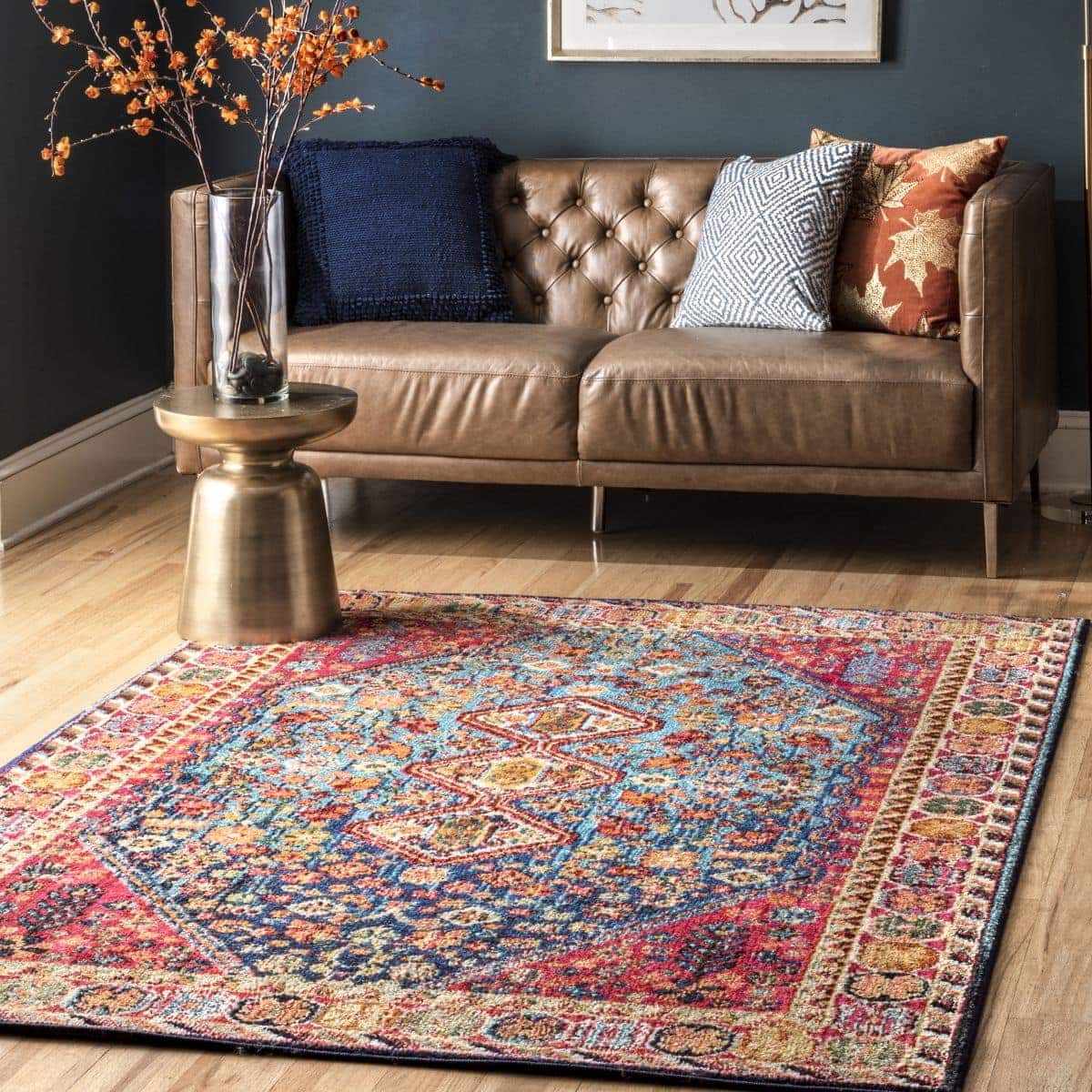 What Color Rug Goes With Brown Furniture