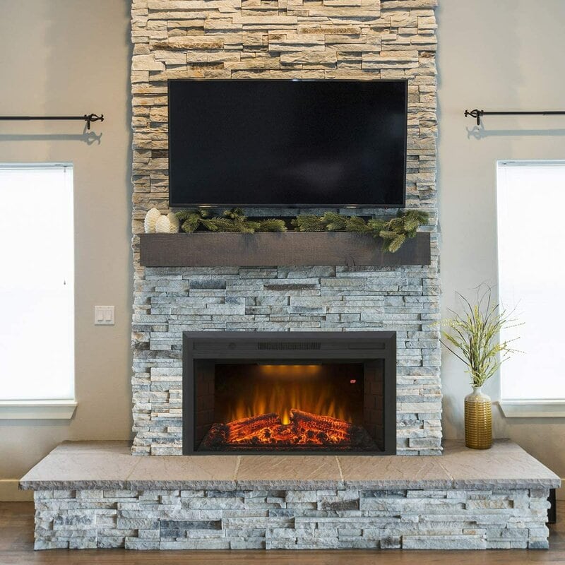 34 Corner Fireplace Ideas Burn It, Electric Fireplace Insert Wall Ideas