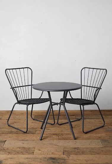 Go Sleek With This Black Oxbow Steel Bistro Table