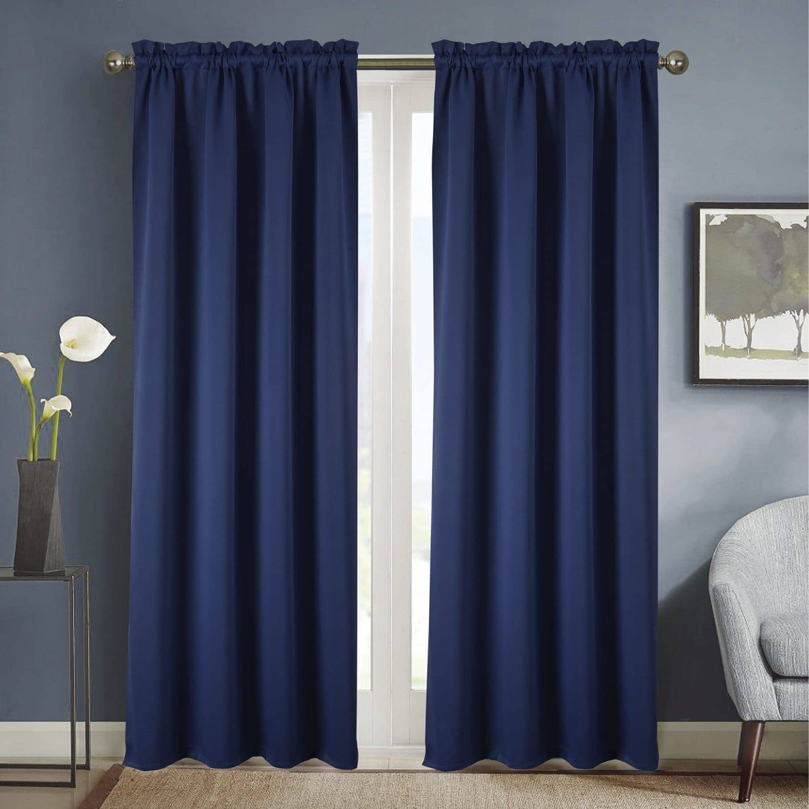 Navy Blue Curtains for Dark Blue Walls