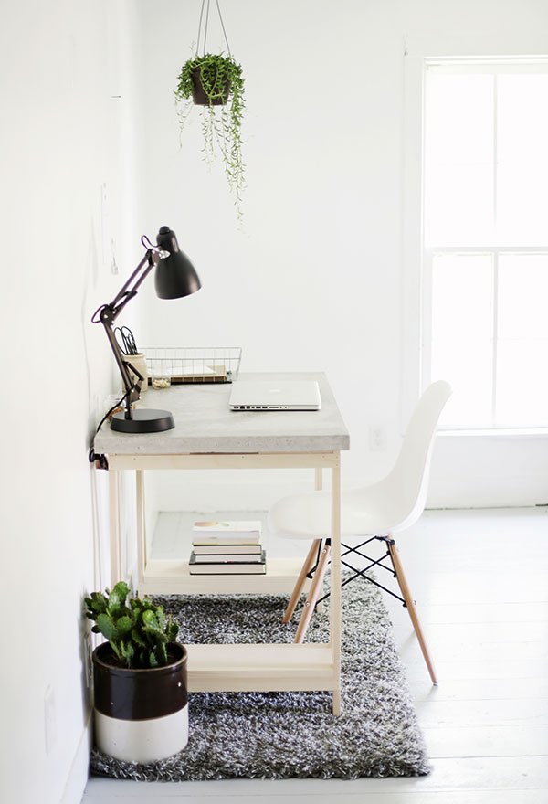 3. Concrete Countertop Computer Desk 1