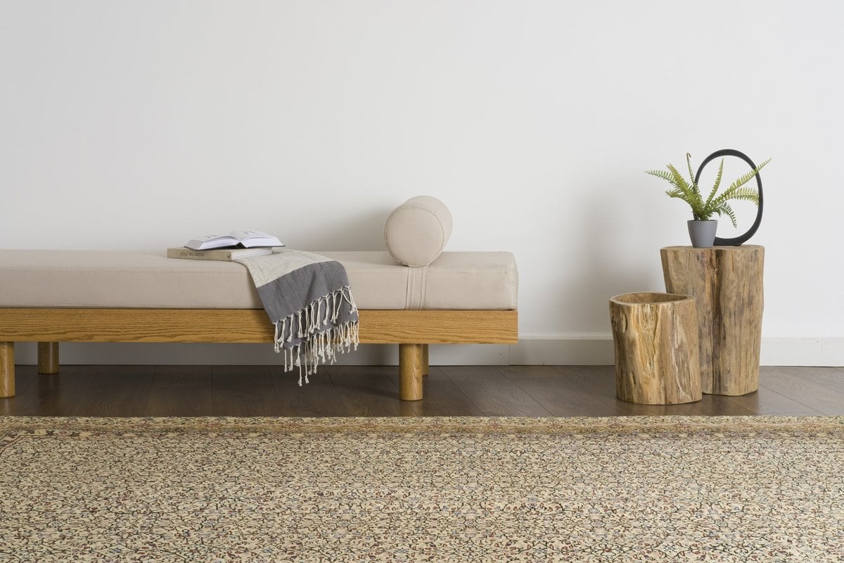 Keep it Neutral With a Traditional Turkish Hand Knotted Rug in Warm Beige