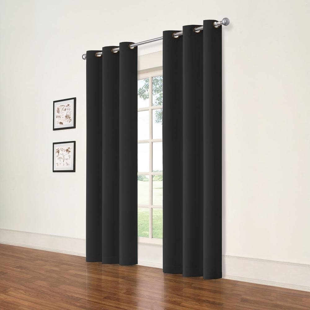 Black Curtains on White Walls For a Striking Contrast