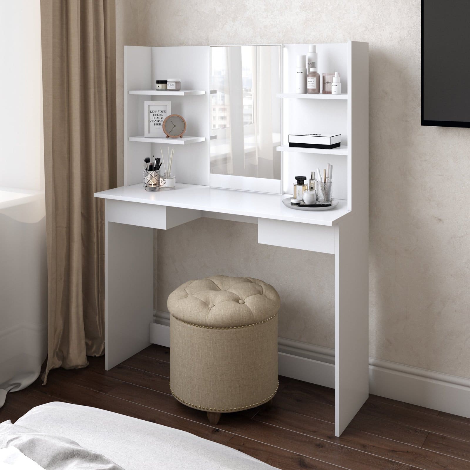 bedroom vanity with storage