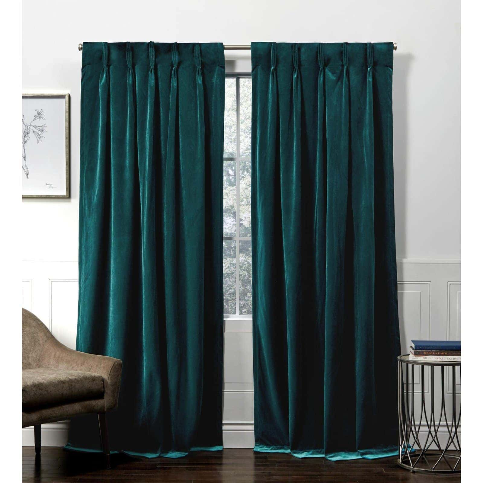 Teal Heavyweight Velvet Curtains