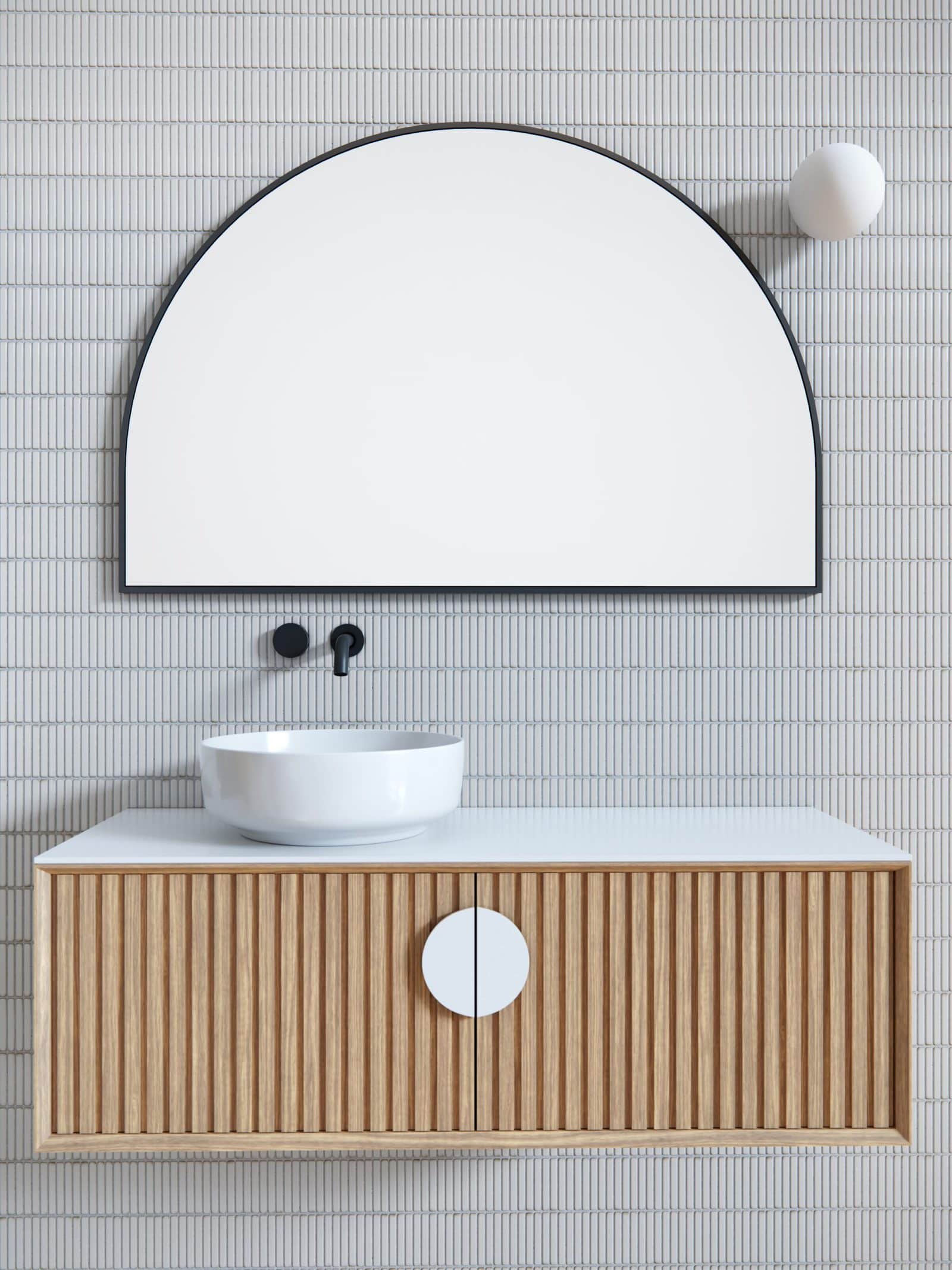 Semi-Circle Bathroom Mirror