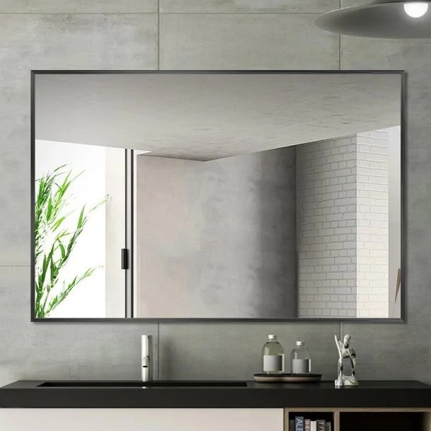 Large Industrial Style Wall Mounted Bathroom Mirror