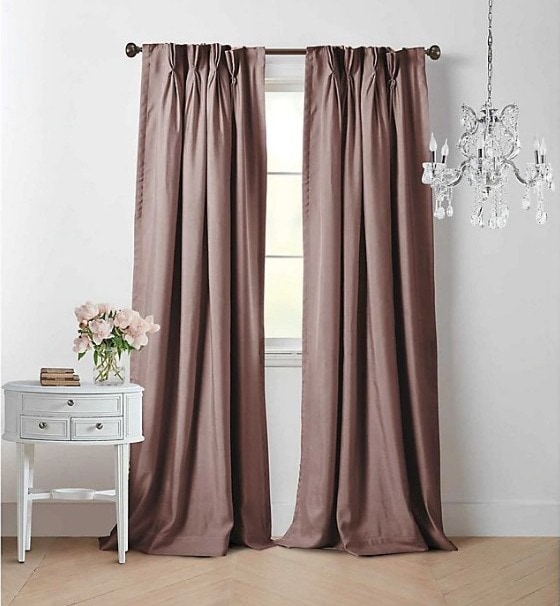 Mauve Curtains With White Walls for a Touch of Luxury