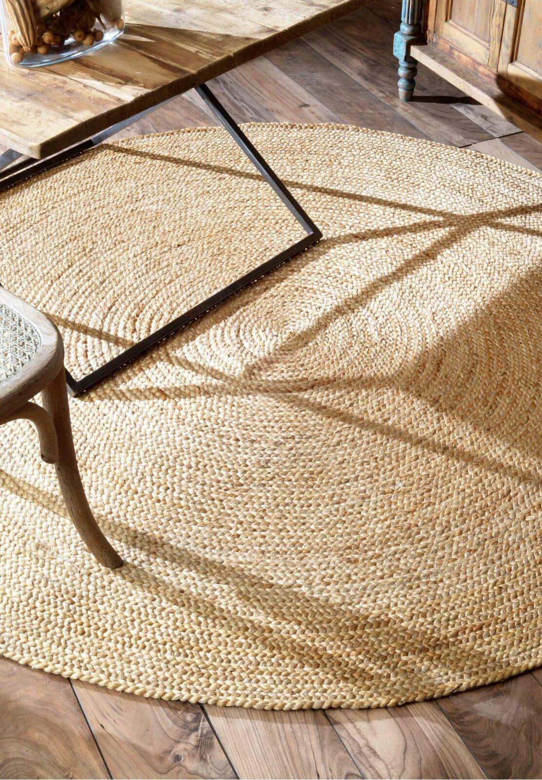 Hand Braided Jute and Sisal Round Area Rug