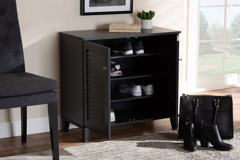 Modern and Contemporary 12 Pair Shoe Storage Cabinet