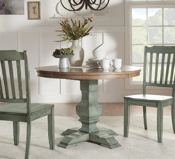 Eleanor Two-Tone Round Solid Wood Top Dining Table