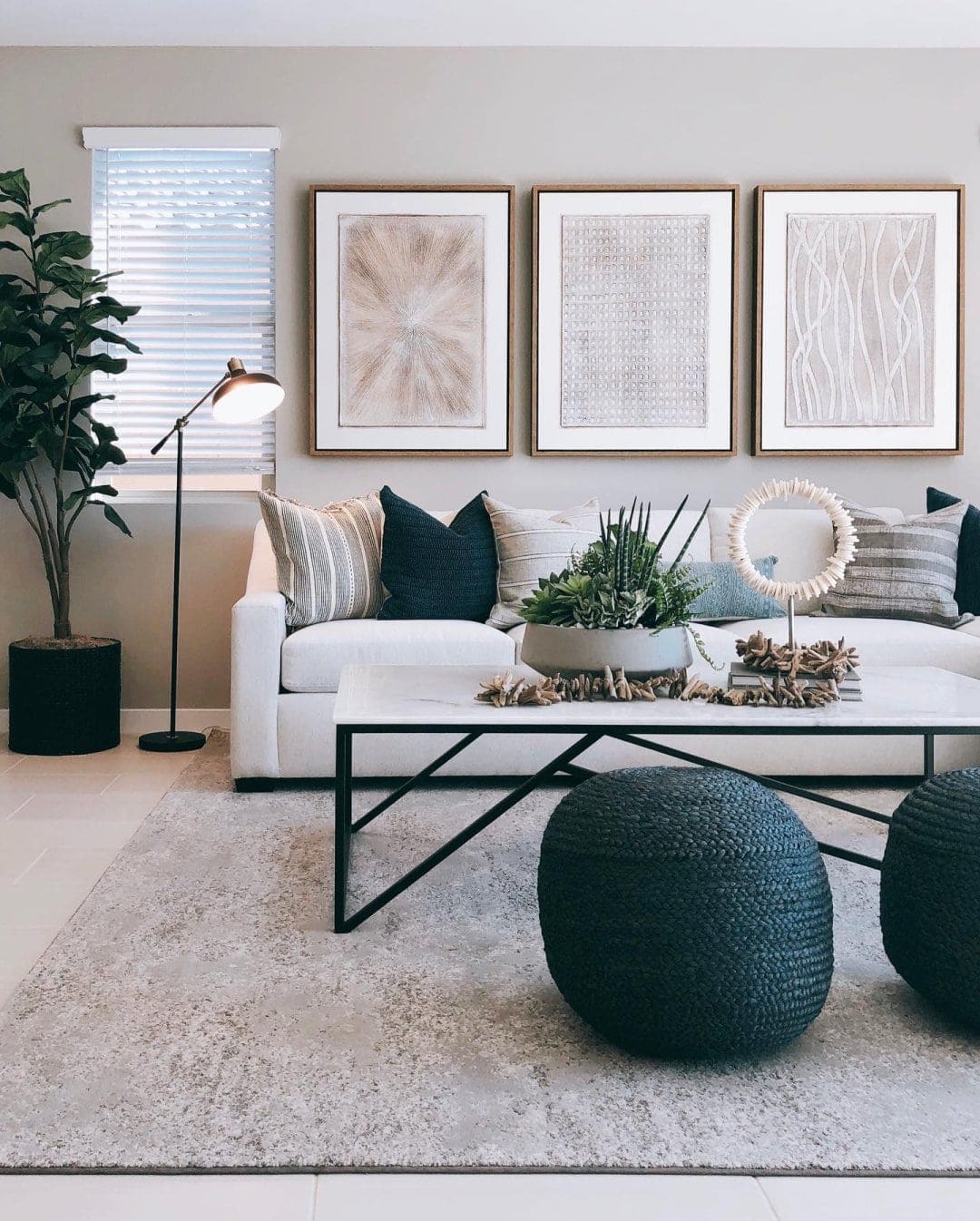 Modern Blue And Grey Living Room