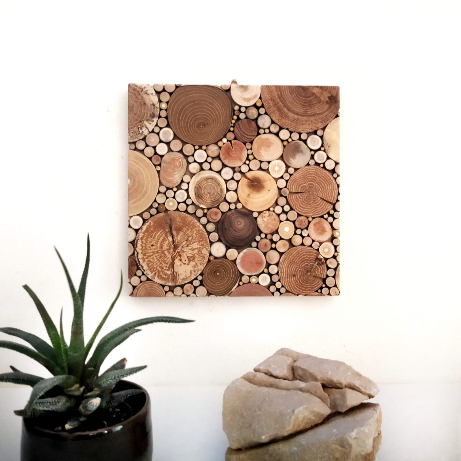 Square Wood Mosaic Wall Art