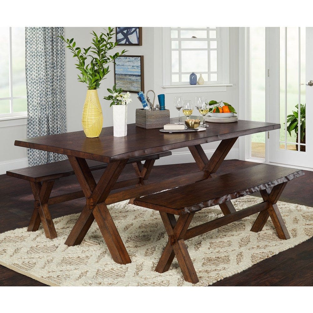 Mandeville Wood Live Edge 3-Piece Dining Set