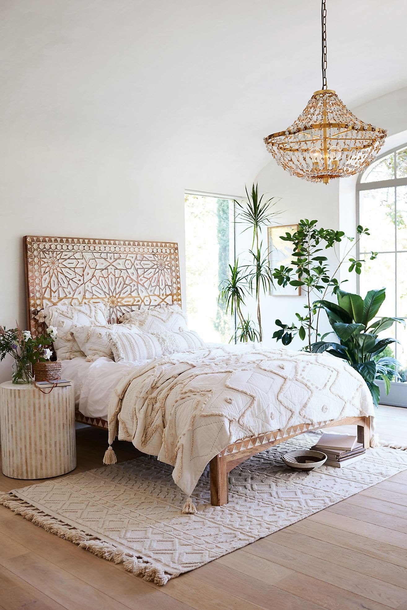 Moroccan Hand Carved Bed