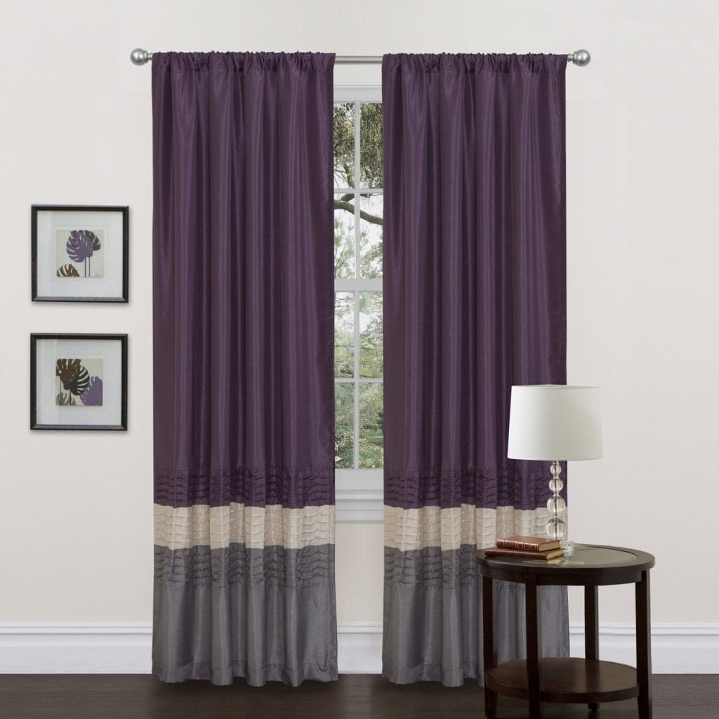 Grey, Purple and Beige Curtains
