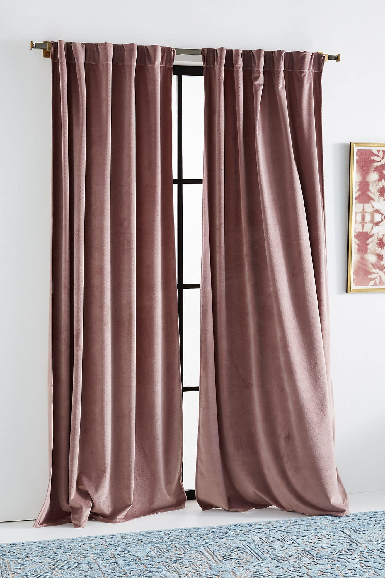 Mauve Velvet Louise Curtain