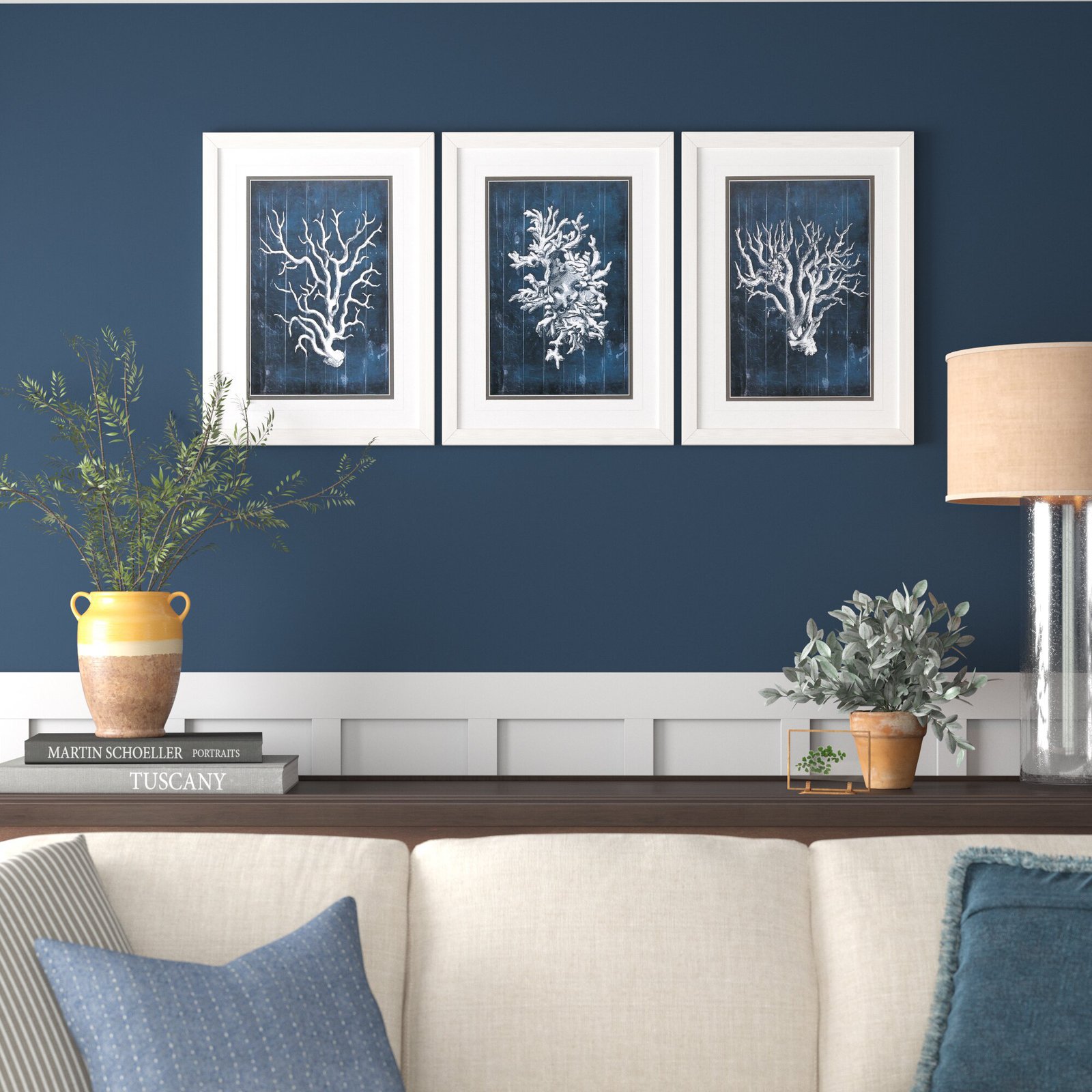 A trio of Wood Coral Art Prints