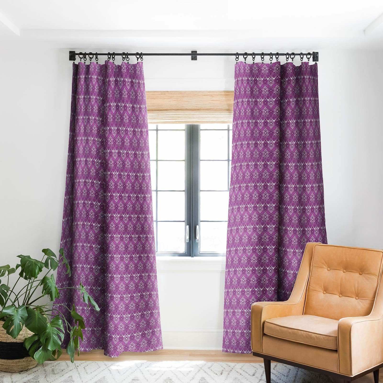 silver purple curtains