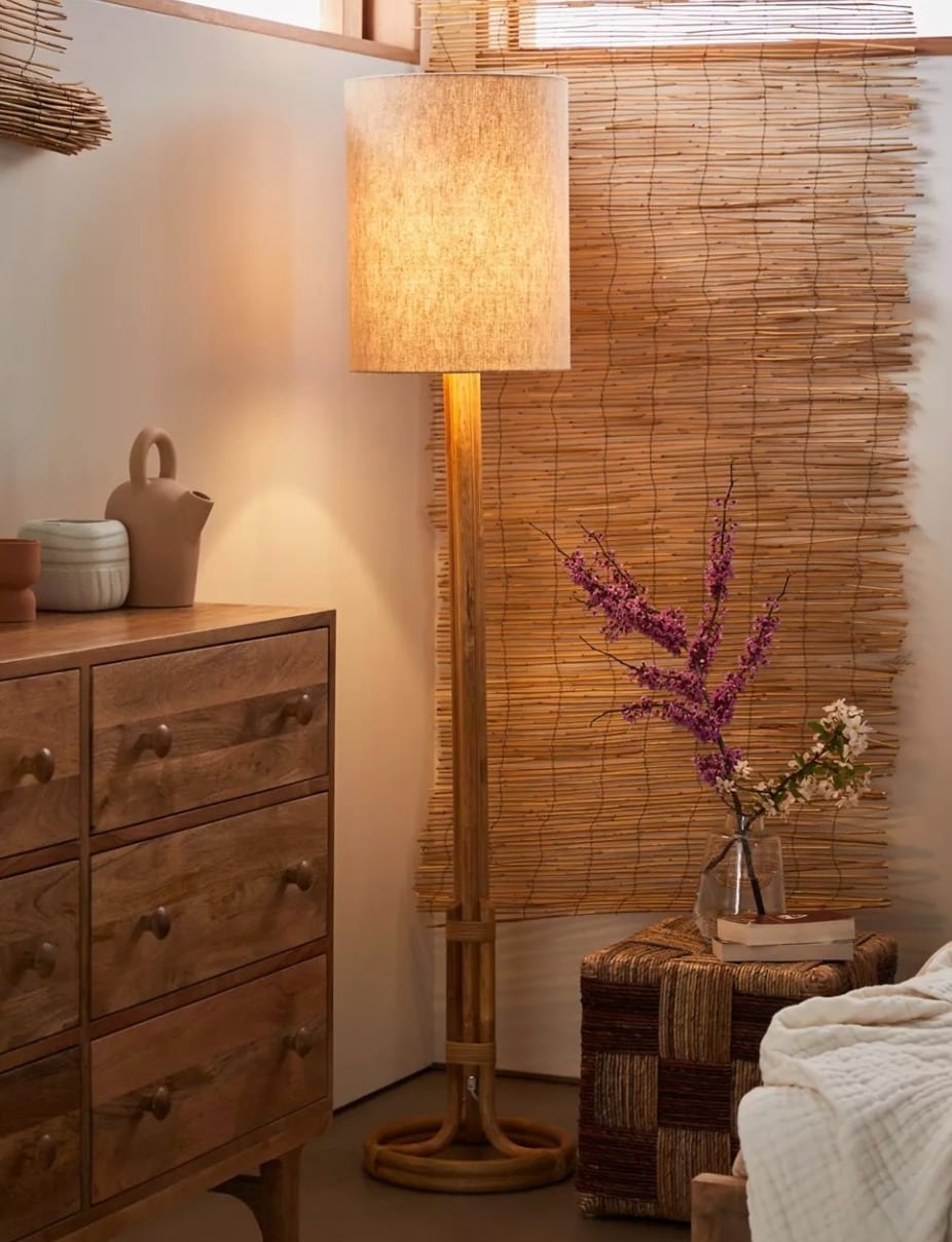 Add Some Boho Vibes With a Rattan Floor Lamp