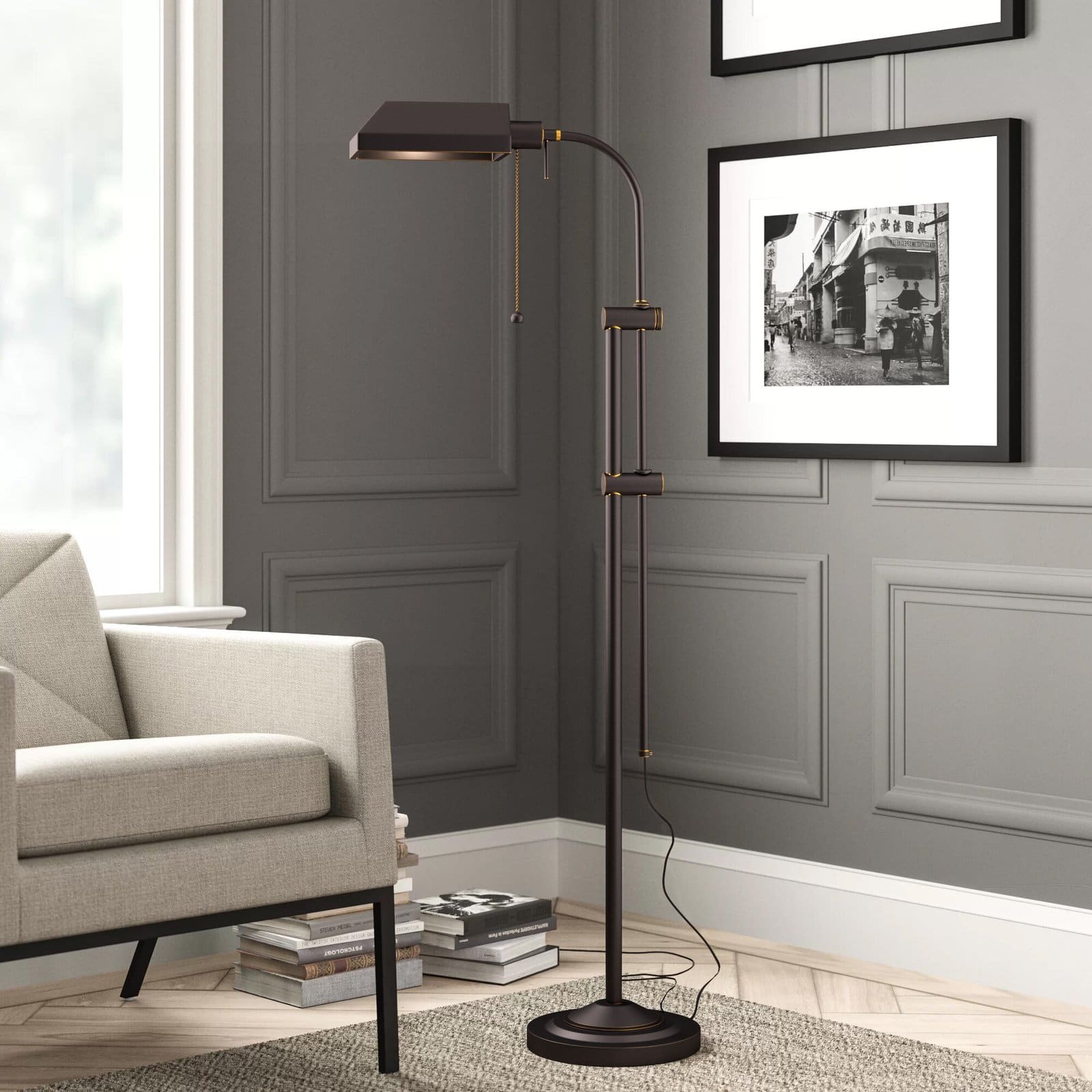 A Black Metal Reading Lamp for a Masculine Feel