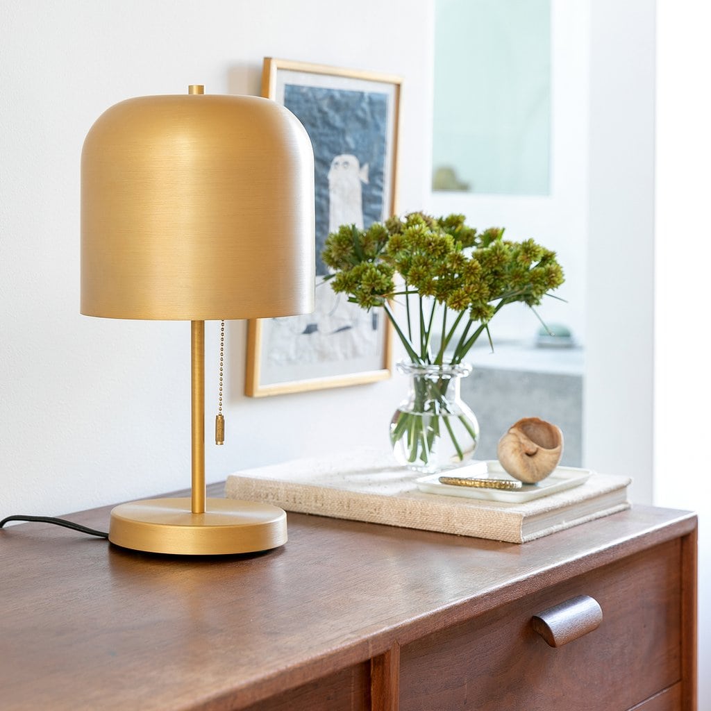 Add Some Mid Century Charm With a Gold Mushroom Lamp