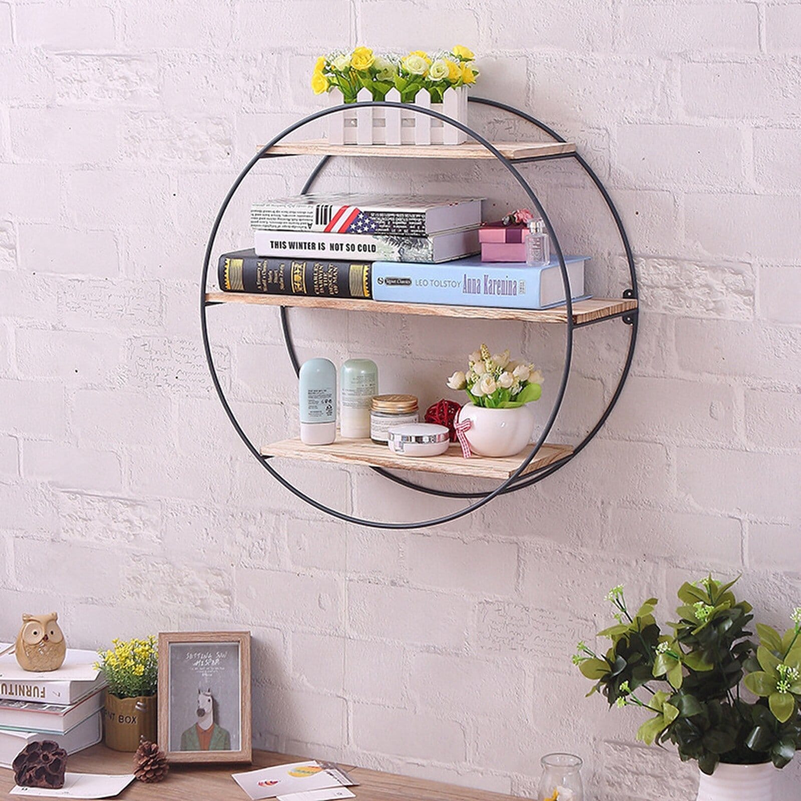 Contemporary Round Accent Shelf