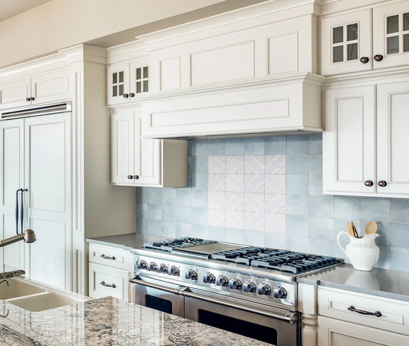 Subtle Blue Rustic Backsplash Tiles