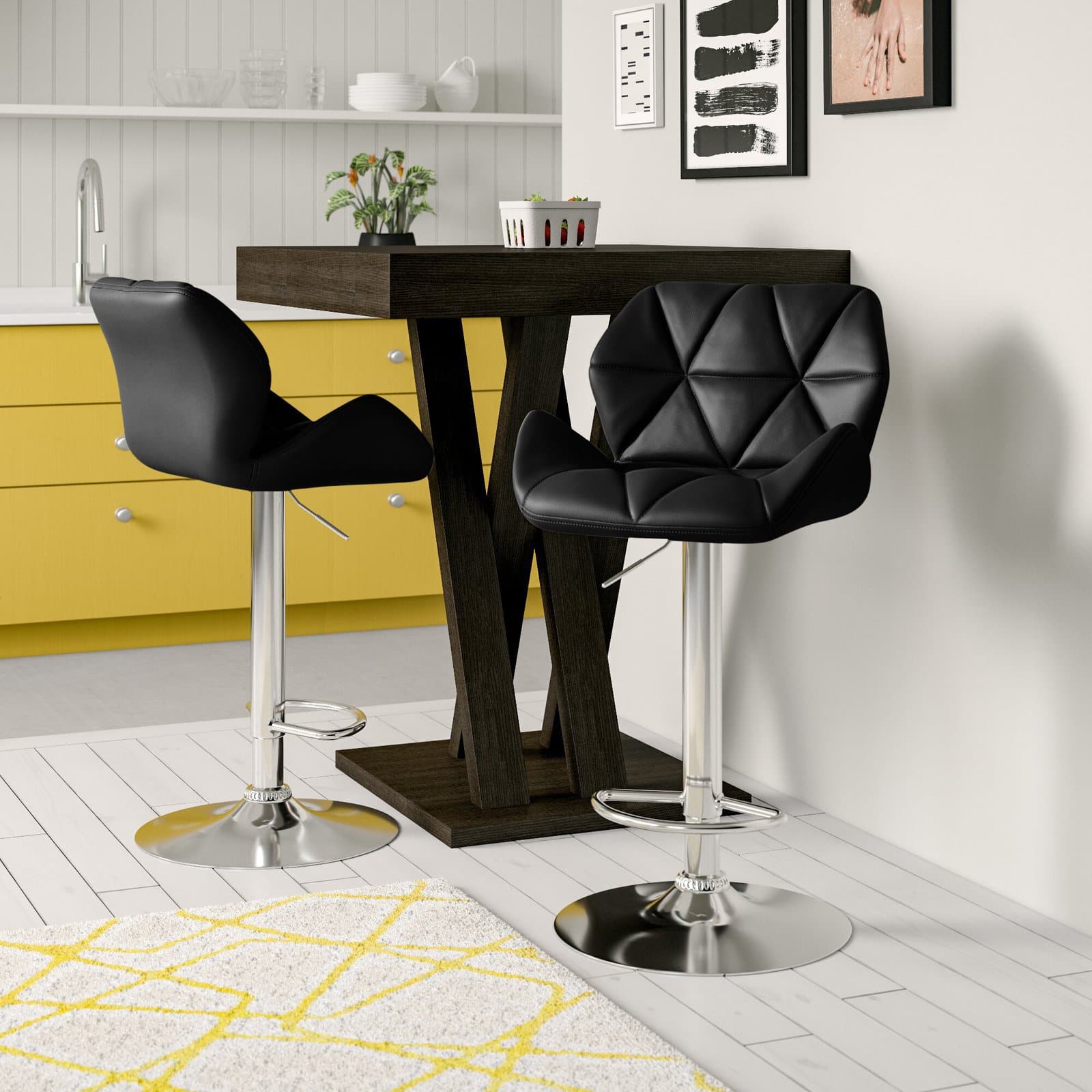 15 Geometric Adjustable Height Swivel Stools 