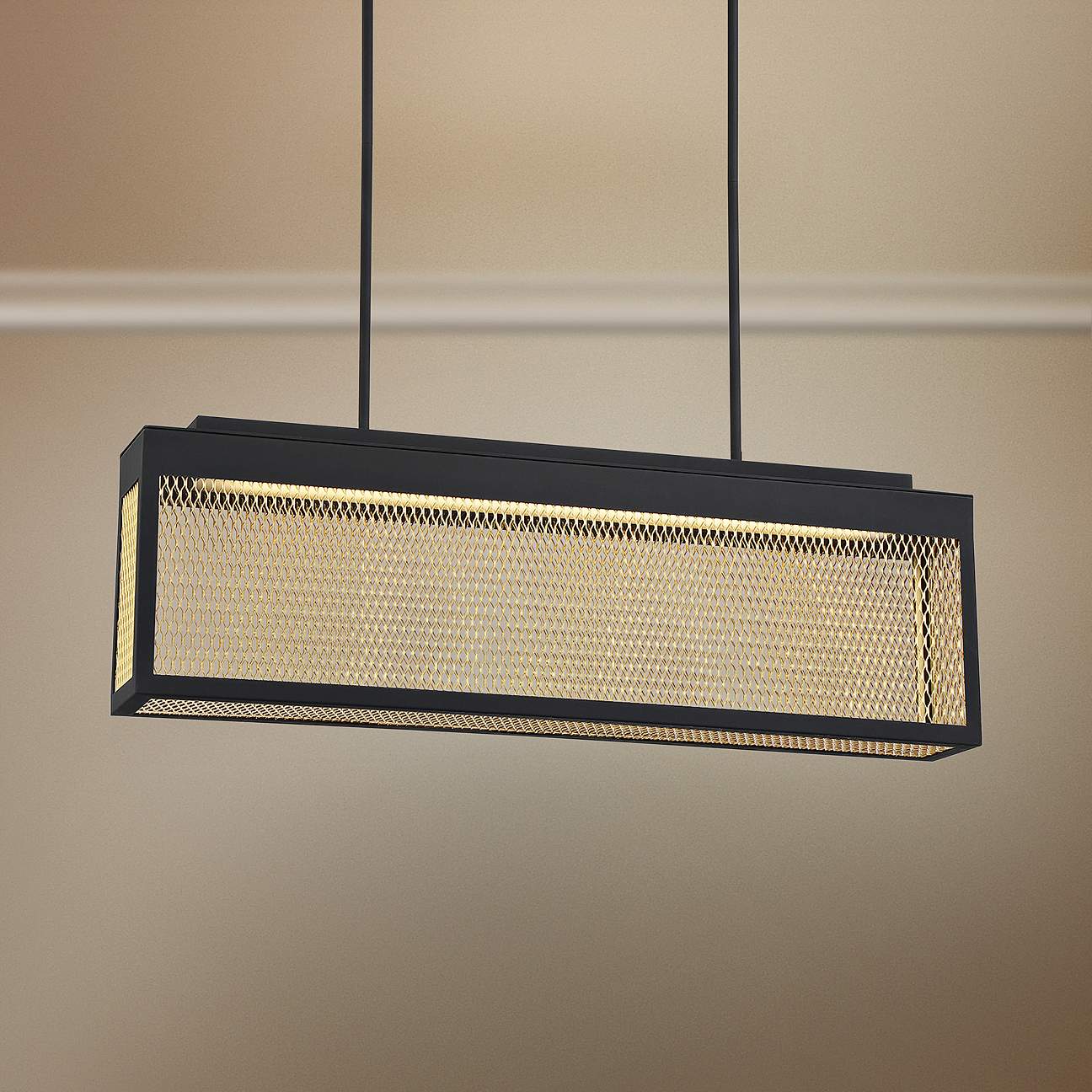 Black and Gold Mesh Pendant Light