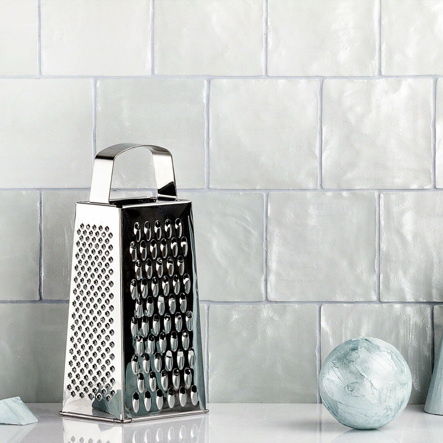 Add a Subtle Rustic Hint with this Light Grey Backsplash Tile