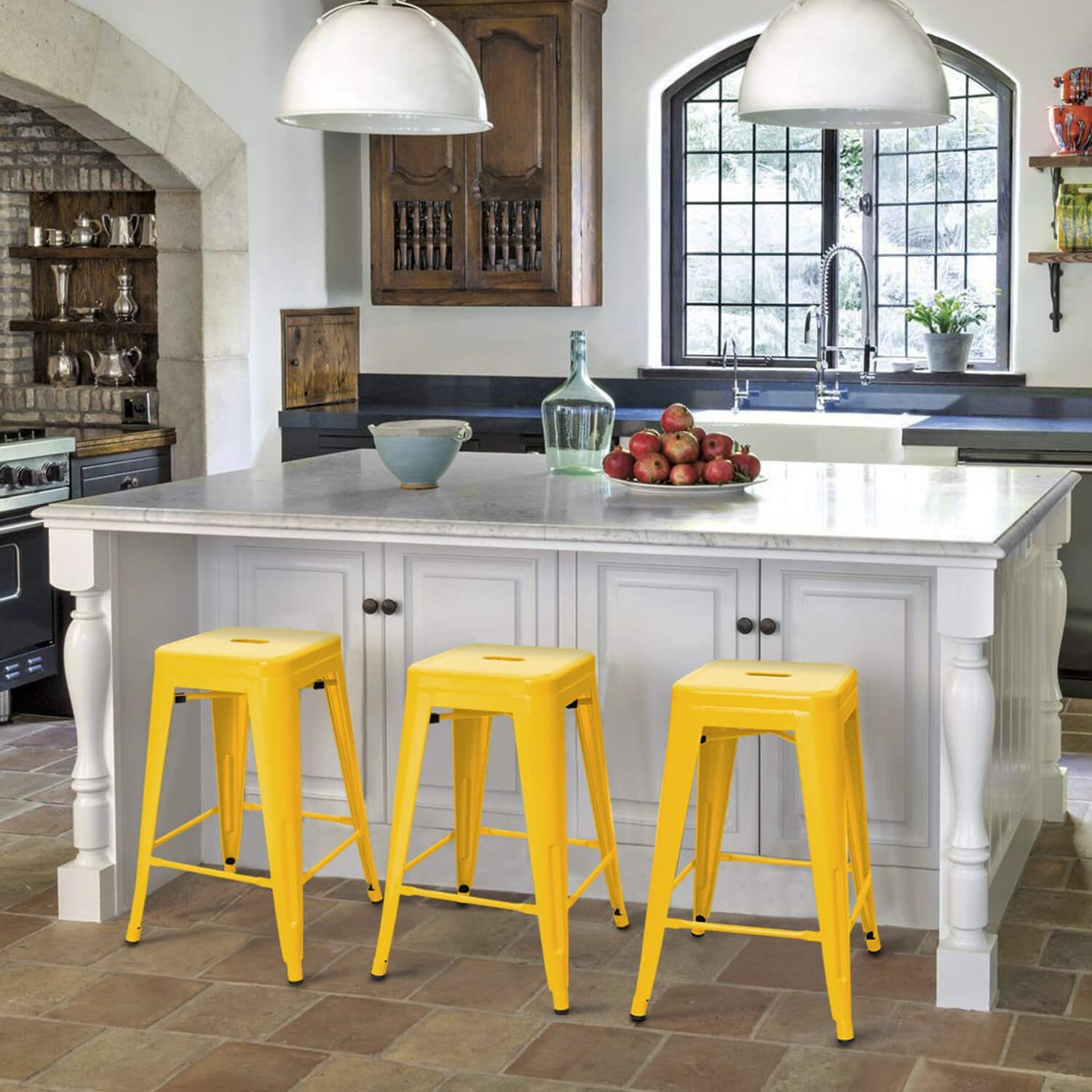 Add some Colour to your Space with these Yellow Kitchen Island Bar Stools