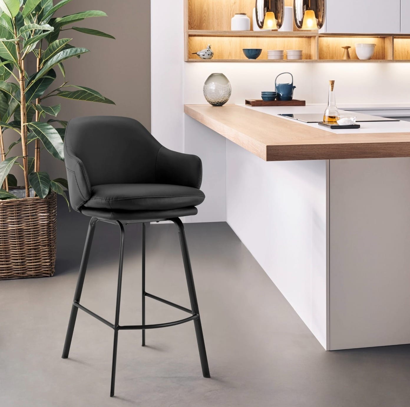 Add Some Luxury with these Faux Leather Counter Stools with Backs