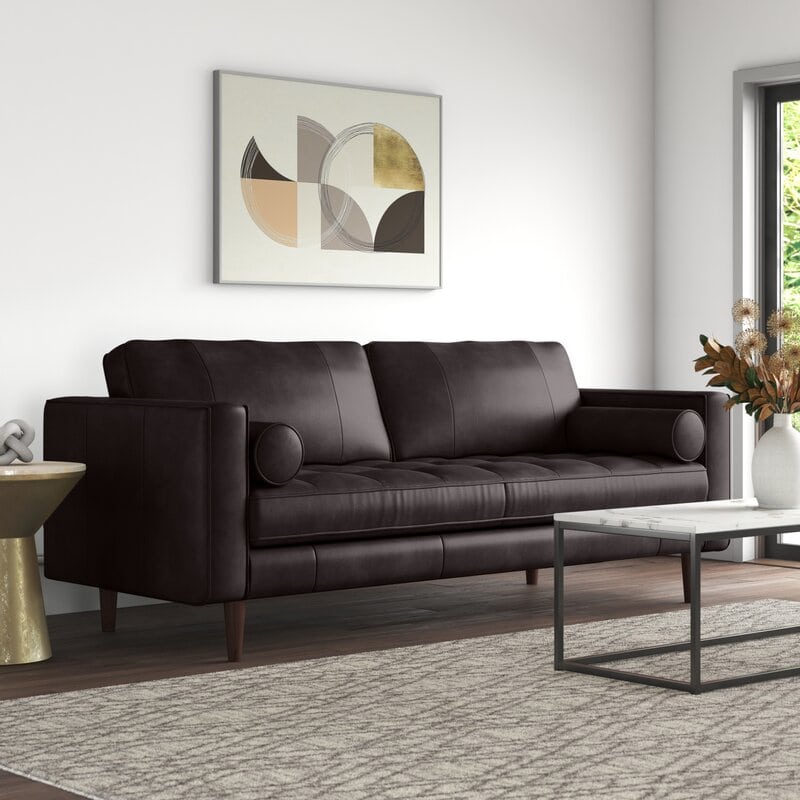 Mid-Century Grey and Brown Living Room