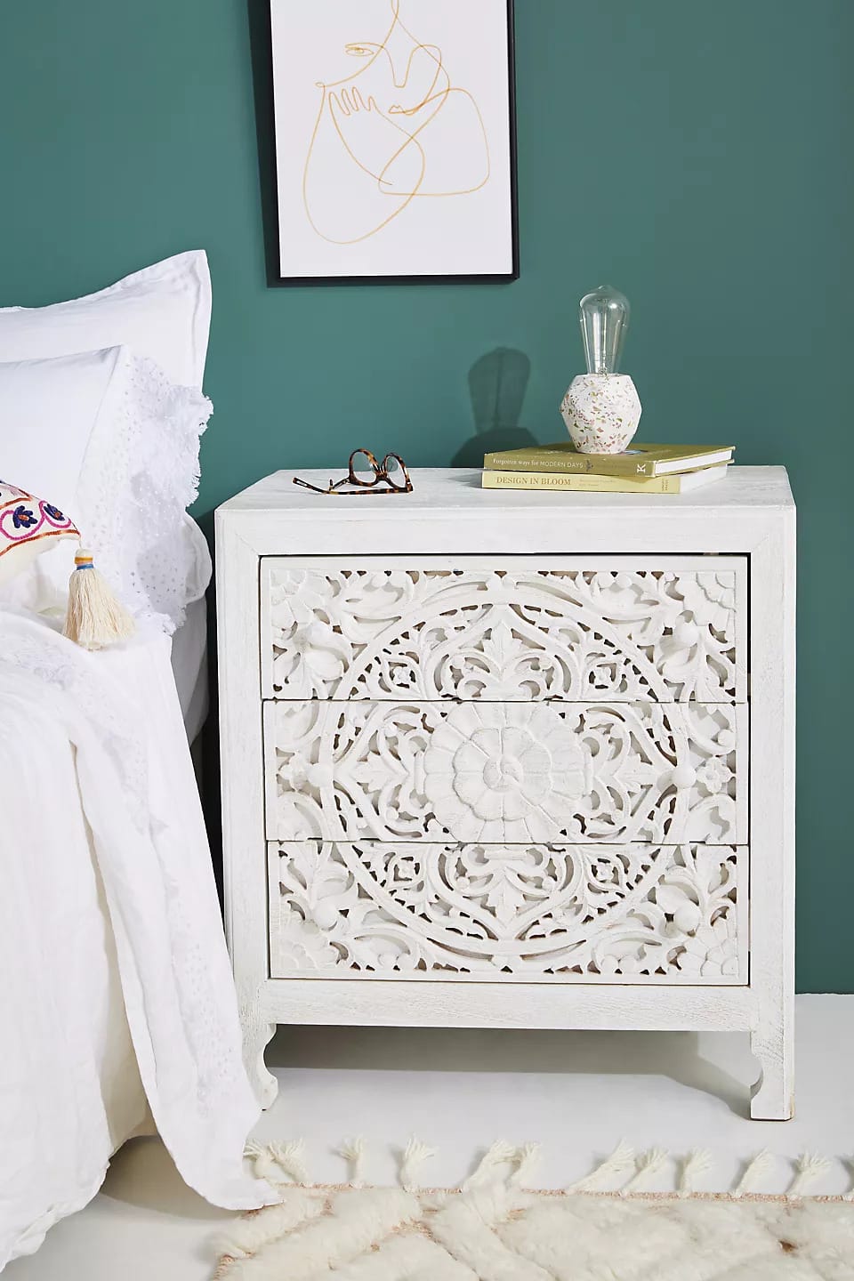 Add an Artsy Flair With a Carved Nightstand