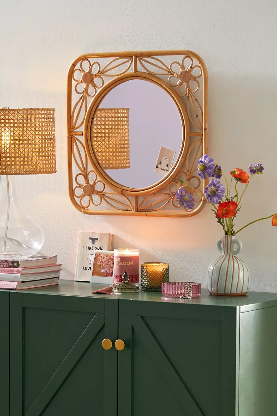 Use a Floral Wall Mirror for a Natural Look