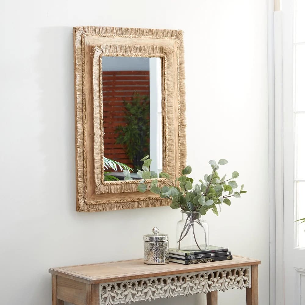 Use a Wicker Mirror for a Bohemian Look