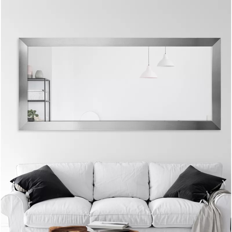 Use a Stainless Steel Framed Mirror for Large Living Rooms