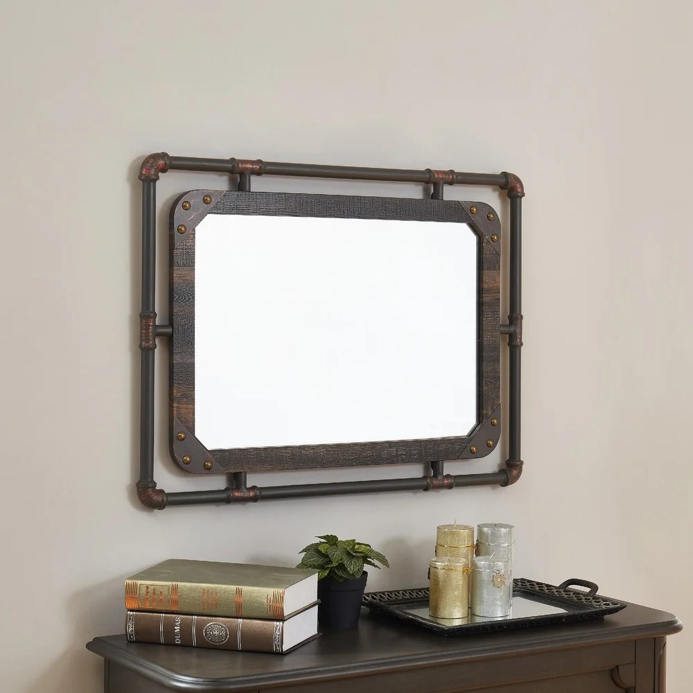 Use a Pipe-Framed Mirror for an Industrial Look