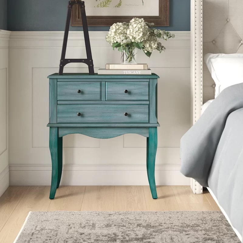 Add a Subtle Splash of Color With a Blue Nightstand