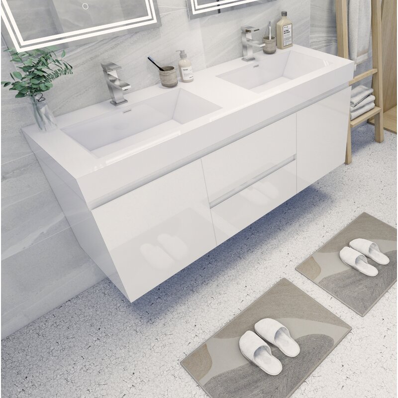 Save Space with Wall Mounted Double Vanities