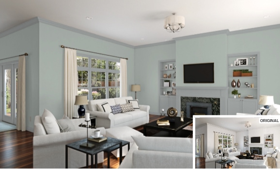 6 Living Room in Silvermist by Sherwin Williams