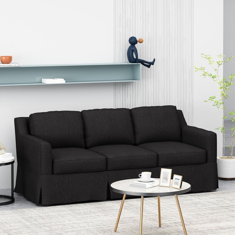 Dark Square Arm Sofa