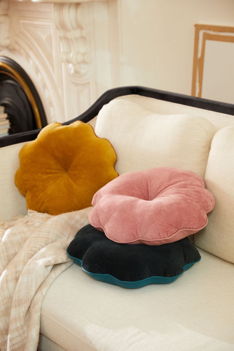 Dahlia Corduroy Throw Pillows for a Fun Design Element