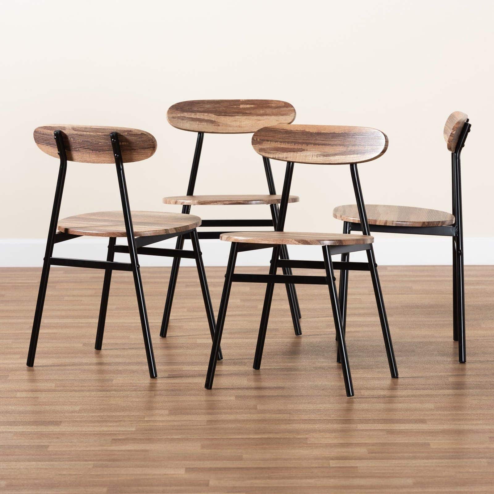 Forra tu mesa con estas sillas de madera y metal